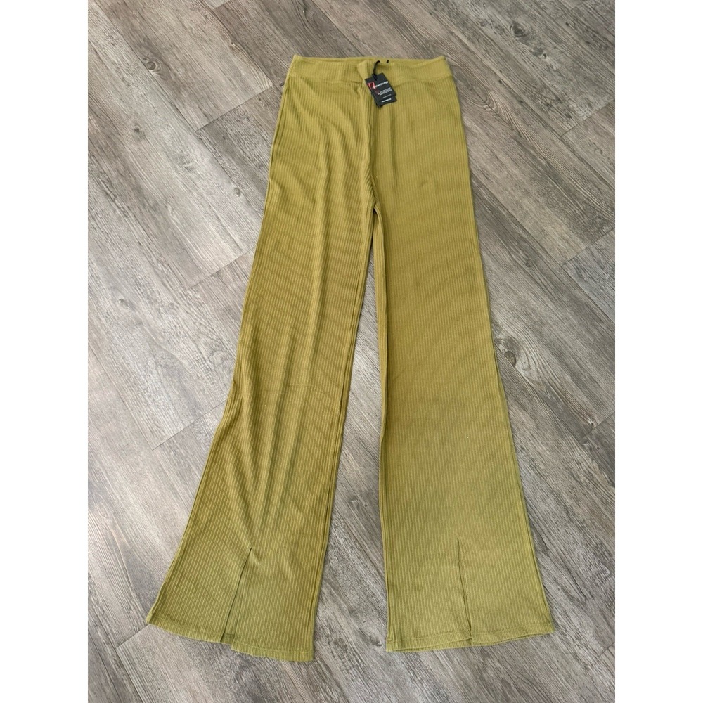 n: philanthropy Women's Pants Ribbed Olive Medium NWT Split Leg